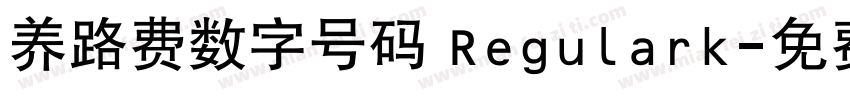 养路费数字号码 Regulark字体转换